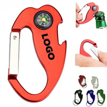 4 In 1 Carabiner With Compass And Bottle Opener